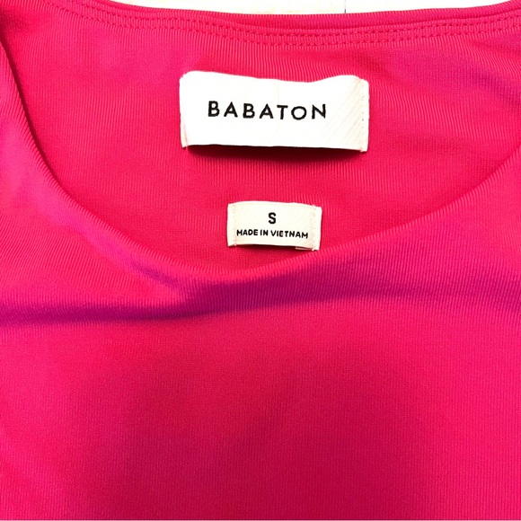 Babaton Contour Crew Cropped T Shirt Hot Pink Size S - Picture 3 of 9